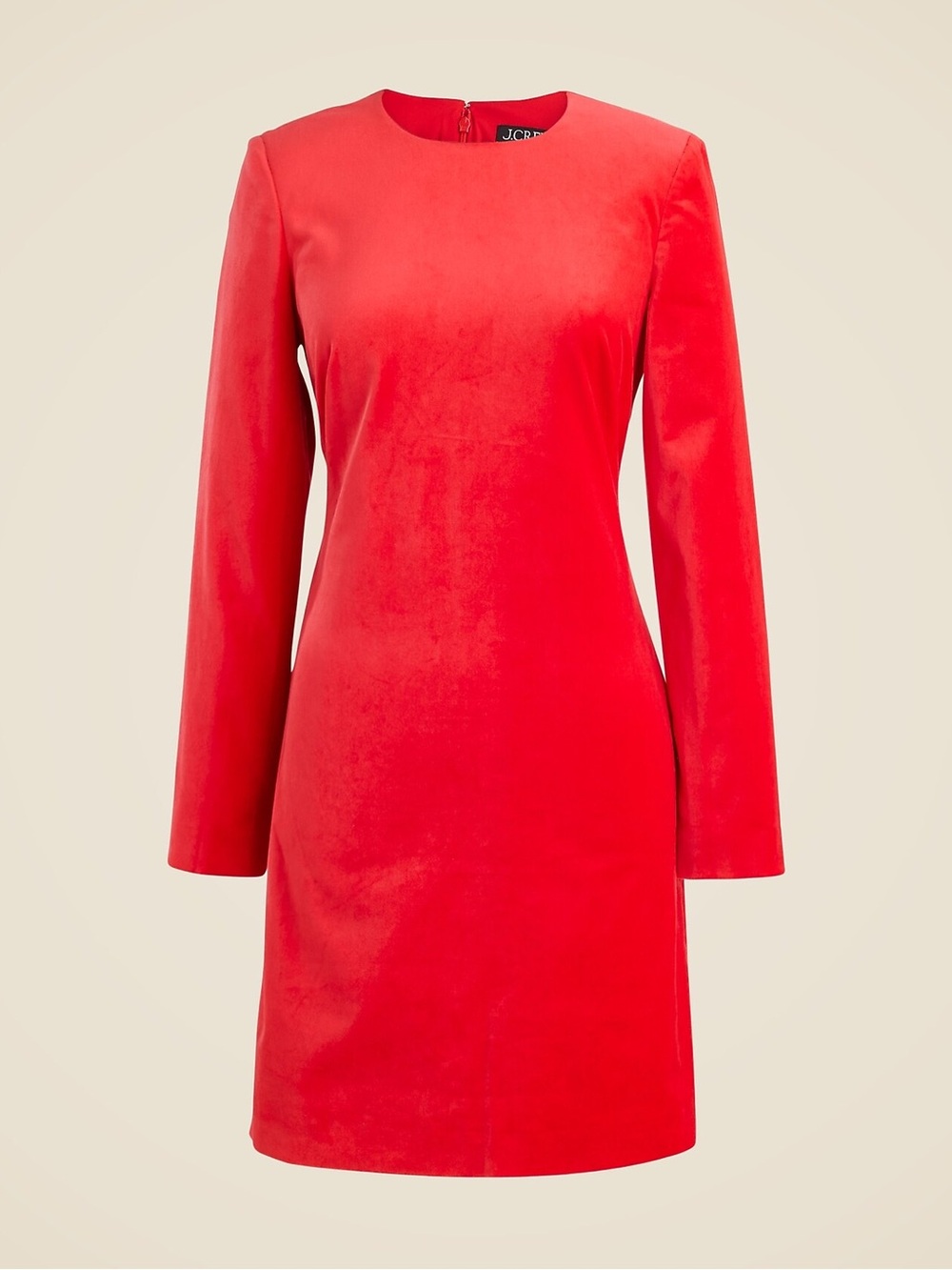 NWT J Crew Long Sleeved Red Sheath Dress Ora Italian Velvet Size 6